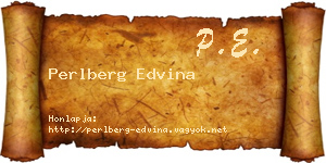 Perlberg Edvina névjegykártya